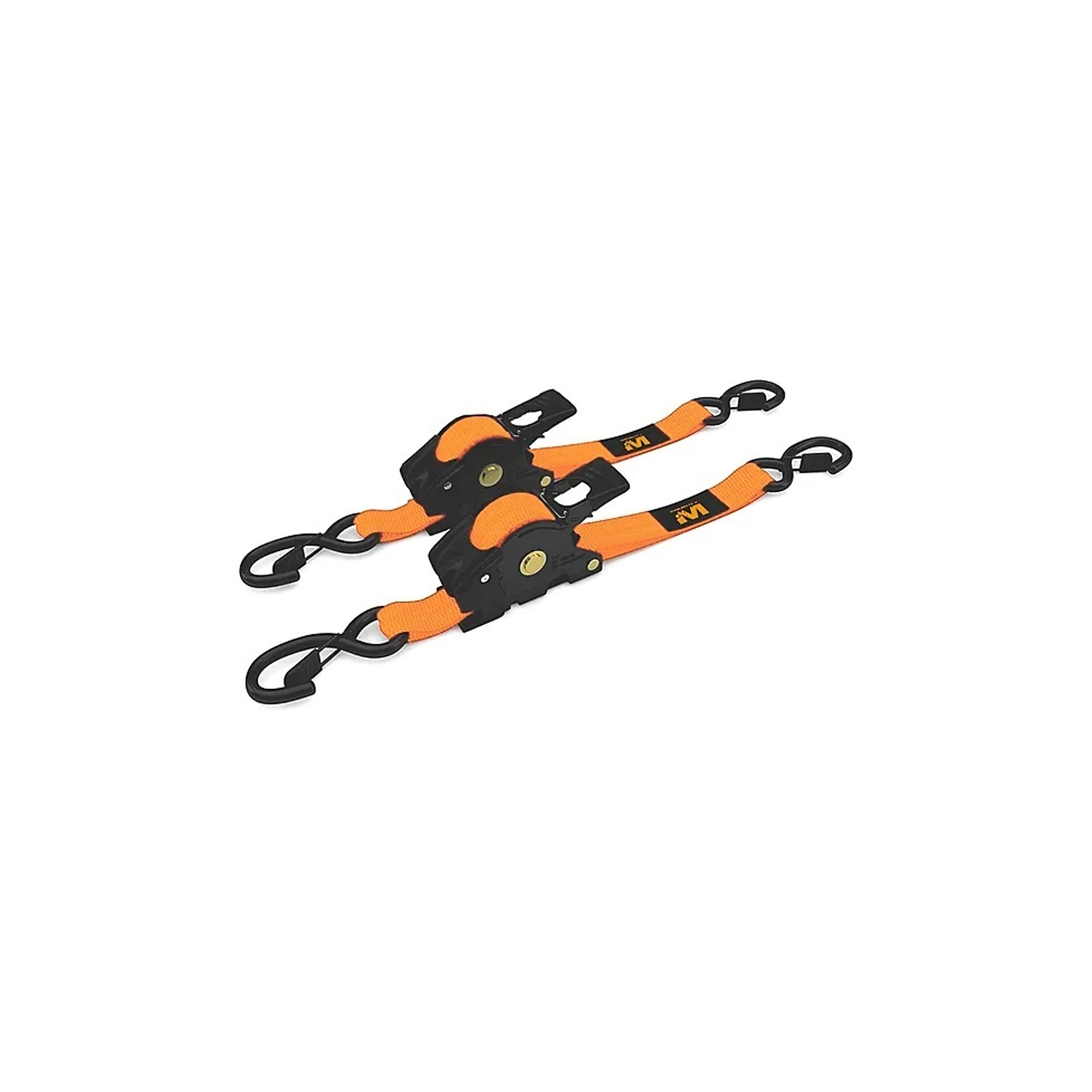 Muddy Retractable Ratchet Straps — 1in. x 10ft., 2 Pack, 1322-Lb. Breaking Strength, Safety Lock, PVC-Coated Hooks, Orange, Model# MUD-RRS10-2PK